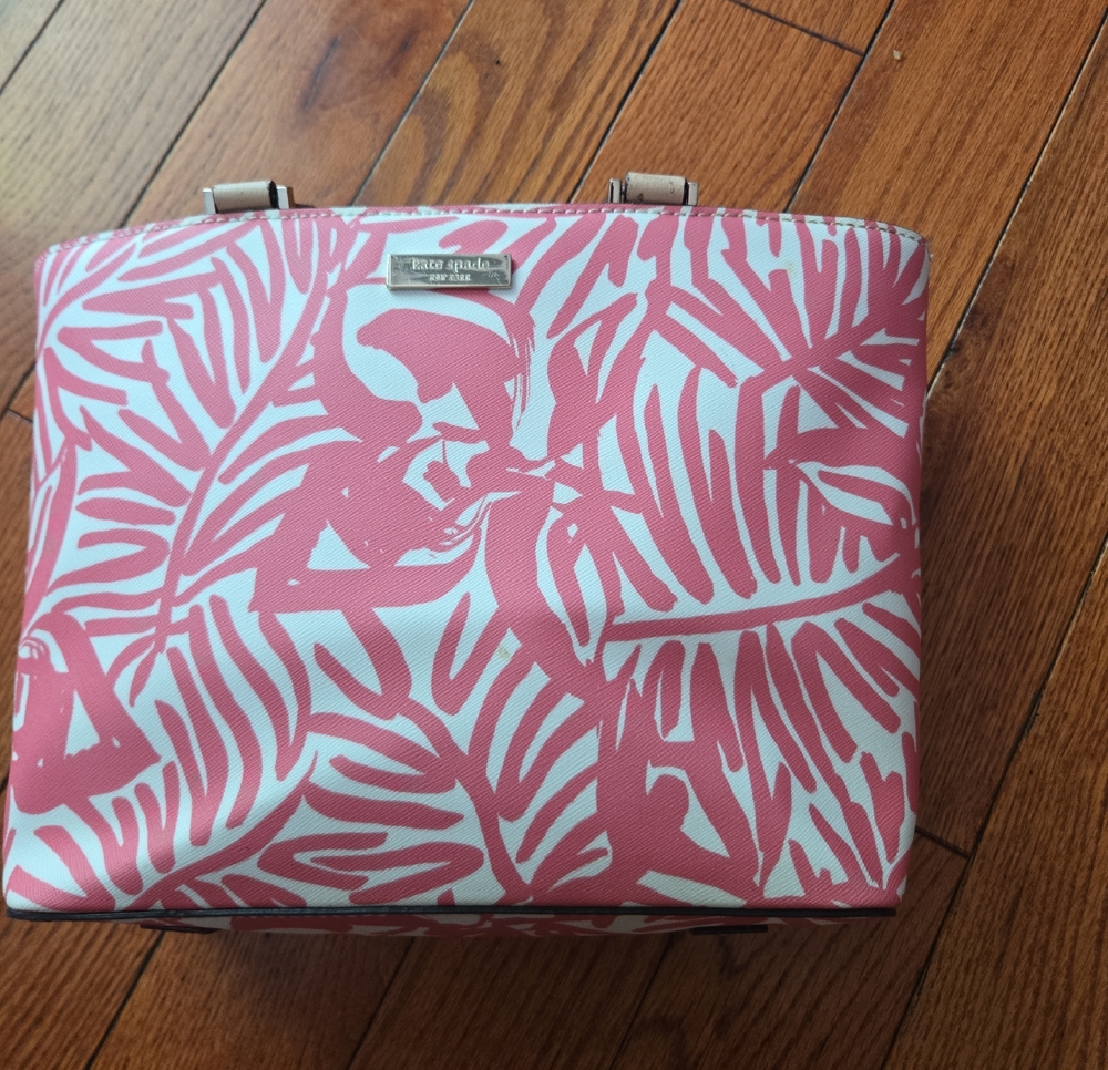 kate spade Floral-Leaf Pink and White Tote